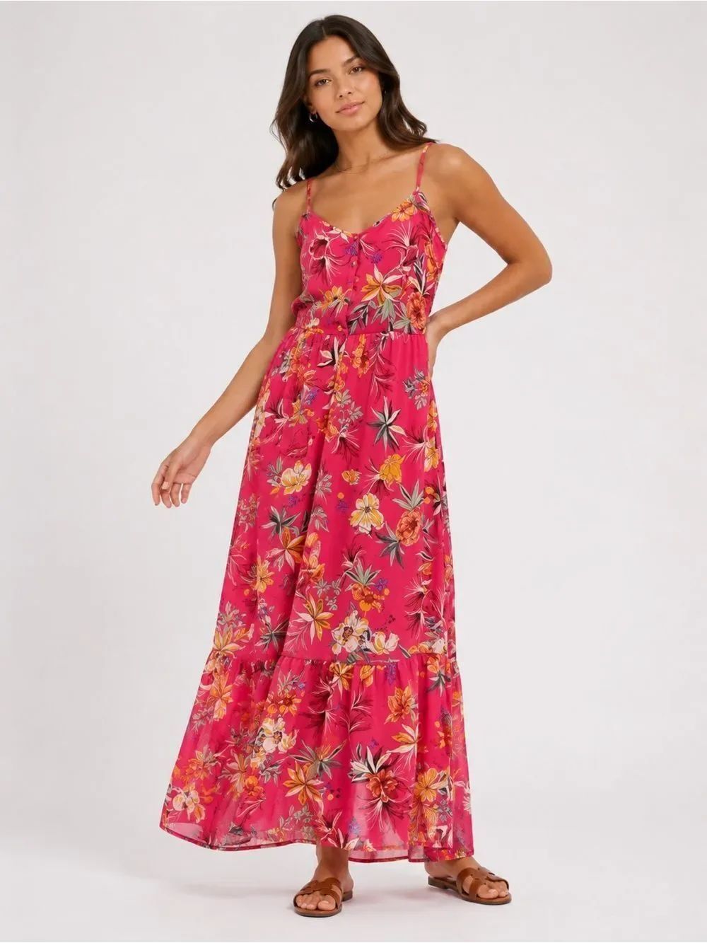 Pimkie Pink Floral Print Maxi Dress